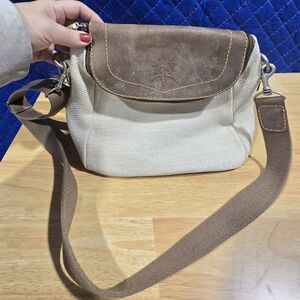 Brown and Cream Women's Bag
